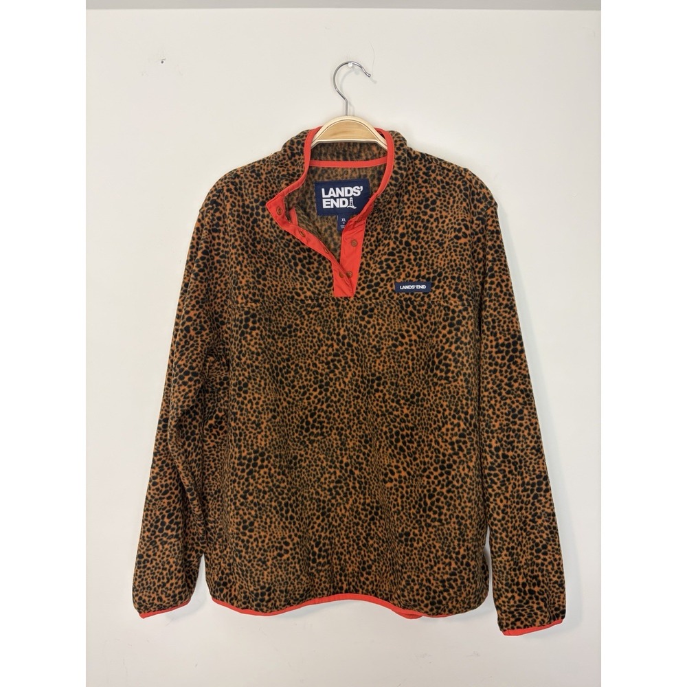 Lands' End Fleece Sweatshirt Quarter Zip Bundle Women's Nautical Animal Print XL - Picture 3 of 14